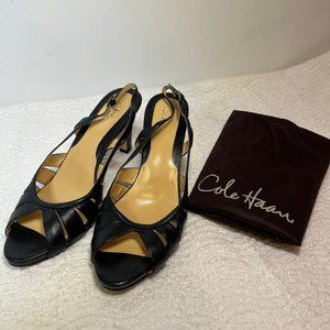 Cole Haan Women's Slingback Kitten Heel Black Size 10